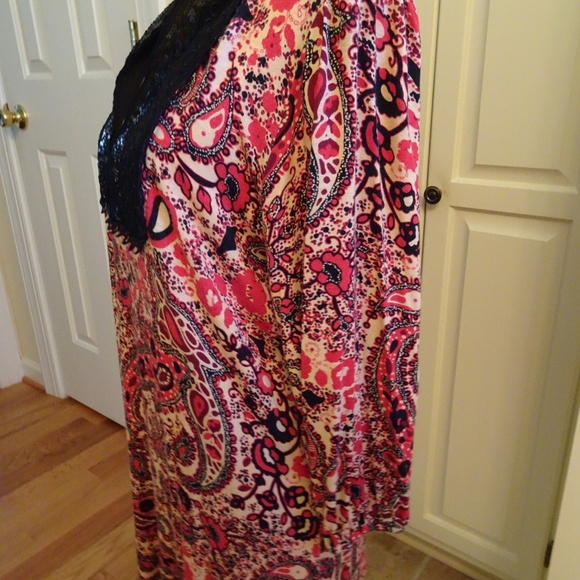 ChaCha Vente Size 1X Paisley Knit Top - Picture 4 of 8